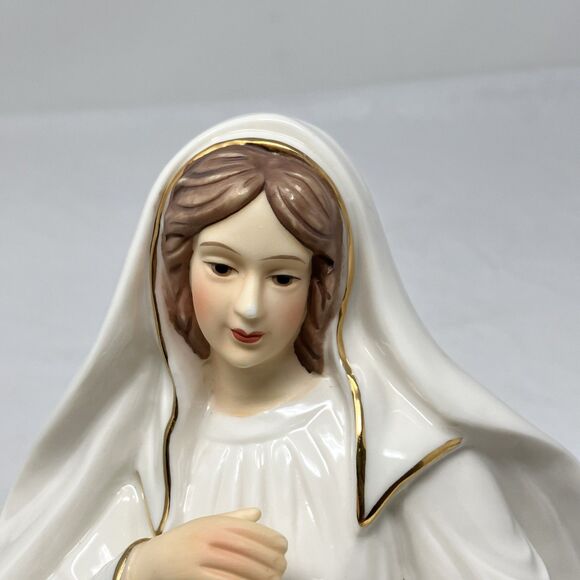 O'Well Porcelain Nativity Mary White with Gold Accents Replacement Large 8” - Picture 8 of 10
